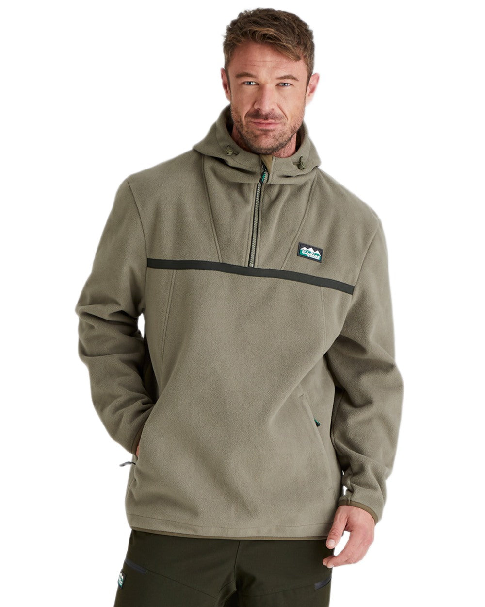 Smokey Olive Coloured Ridgeline Kodiak Fleece Smock on white background 