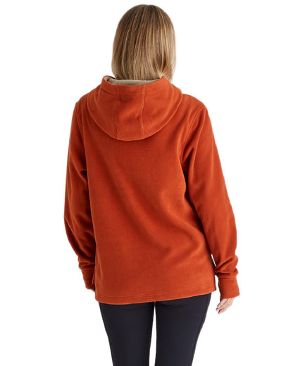 Russet Coloured Ridgeline Ladies Ballistic Hoodie on white background 