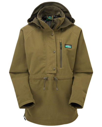 Teak Coloured Ridgeline Ladies Monsoon Waterproof Smock on white background 