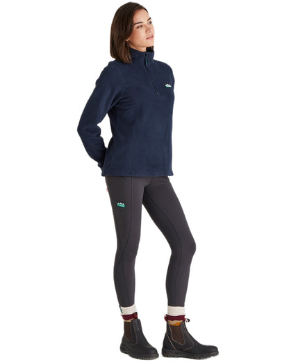 Navy coloured Ridgeline Ladies Narvik Fleece on white background 