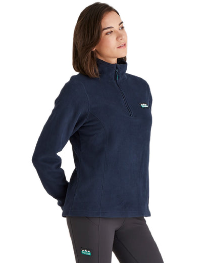 Navy coloured Ridgeline Ladies Narvik Fleece on white background 