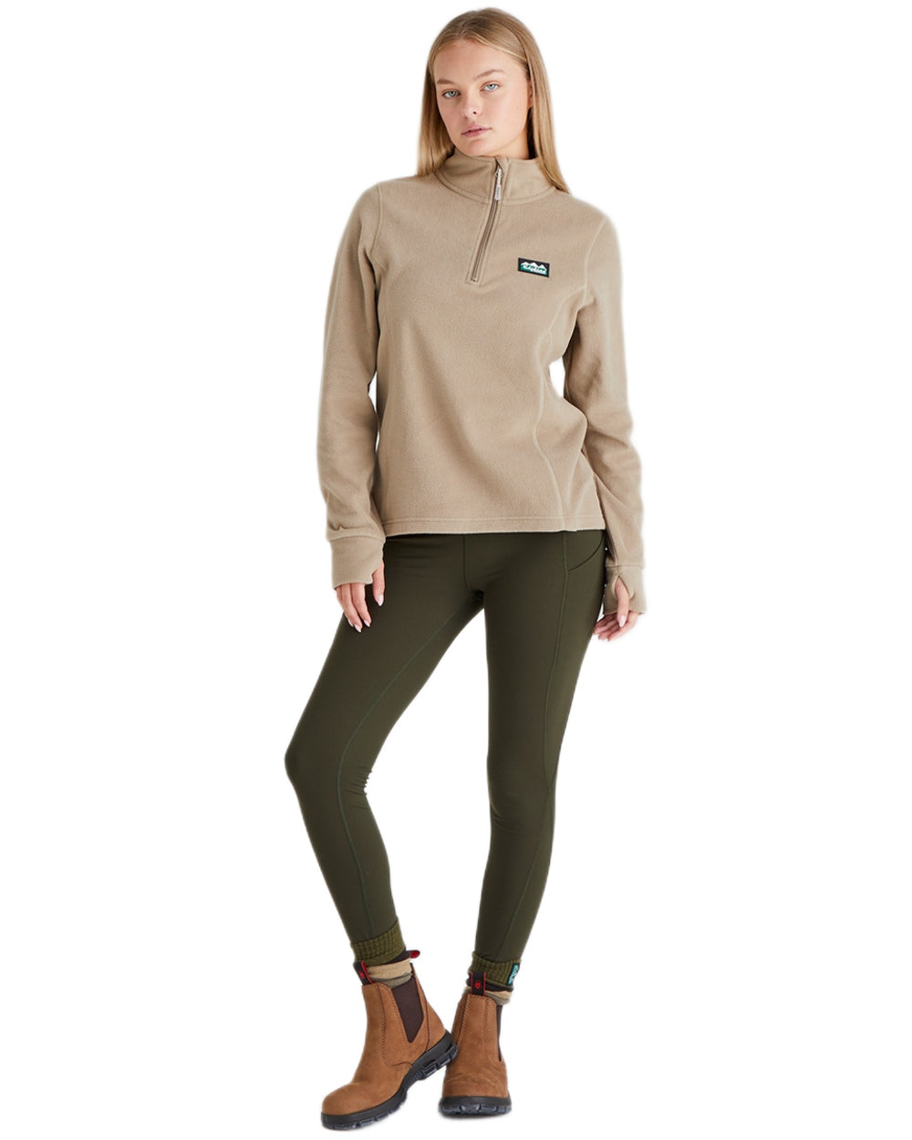 Roasted Cashew coloured Ridgeline Ladies Narvik Fleece on white background 