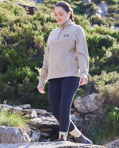 Roasted Cashew coloured Ridgeline Ladies Narvik Fleece on mountain background 