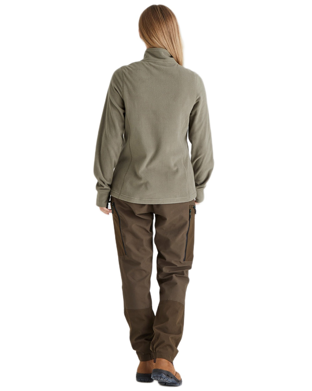 Smokey Olive coloured Ridgeline Ladies Narvik Fleece on white background 