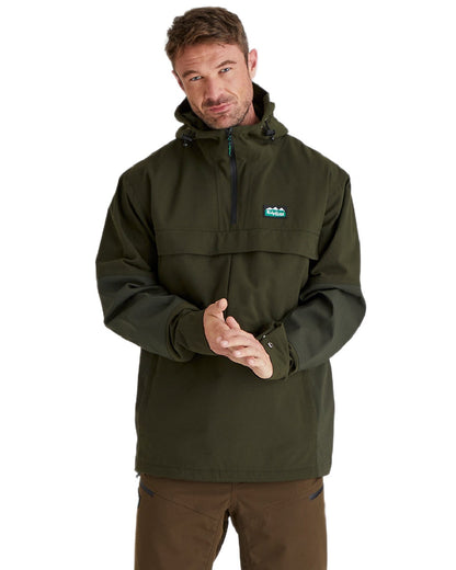 Deep Forest Coloured Ridgeline Mens Cambrian Smock on white background 