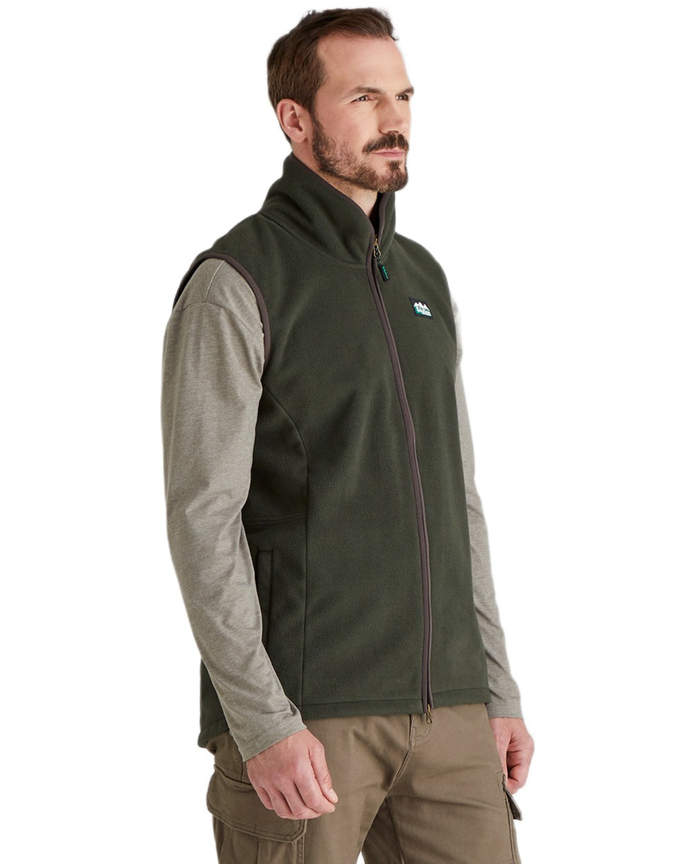 Deep Forest Coloured Ridgeline Mens Kodiak Gilet on white background 