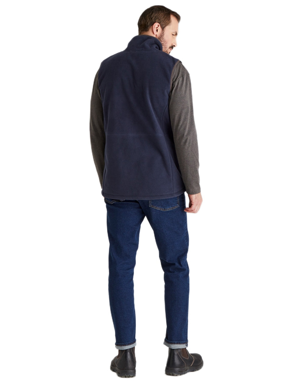 Navy Coloured Ridgeline Mens Kodiak Gilet on white background 