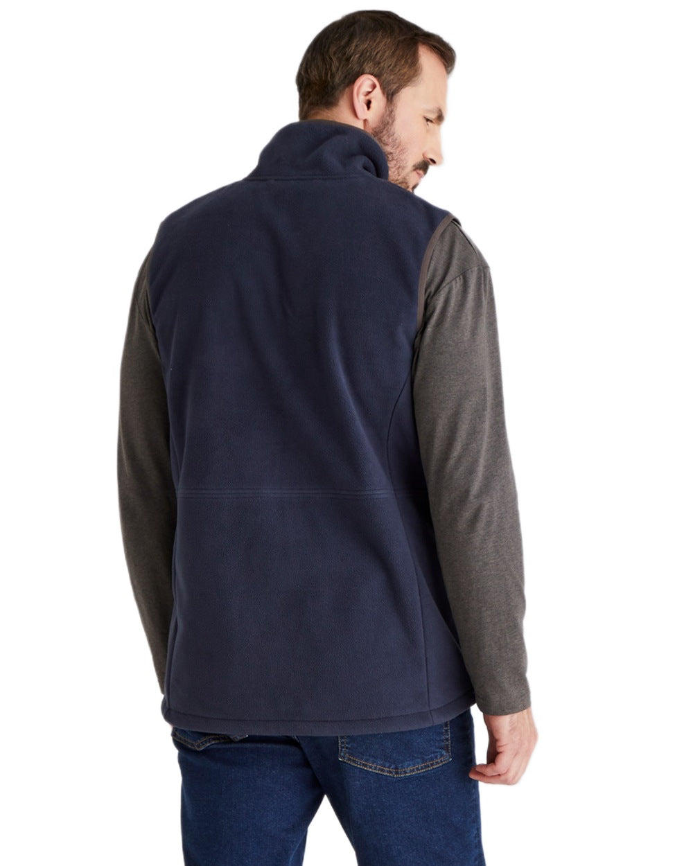 Navy Coloured Ridgeline Mens Kodiak Gilet on white background 