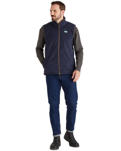 Navy Coloured Ridgeline Mens Kodiak Gilet on white background 
