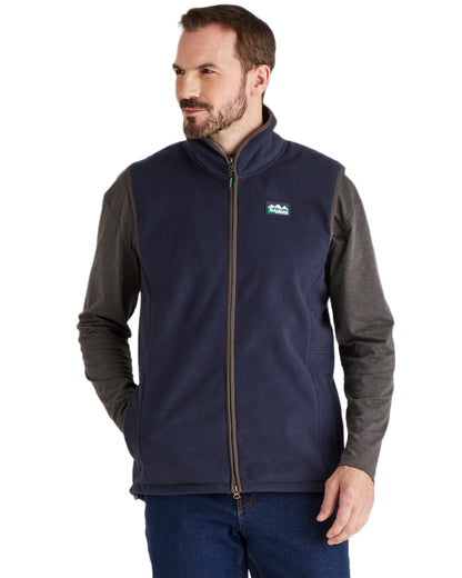 Navy Coloured Ridgeline Mens Kodiak Gilet on white background 