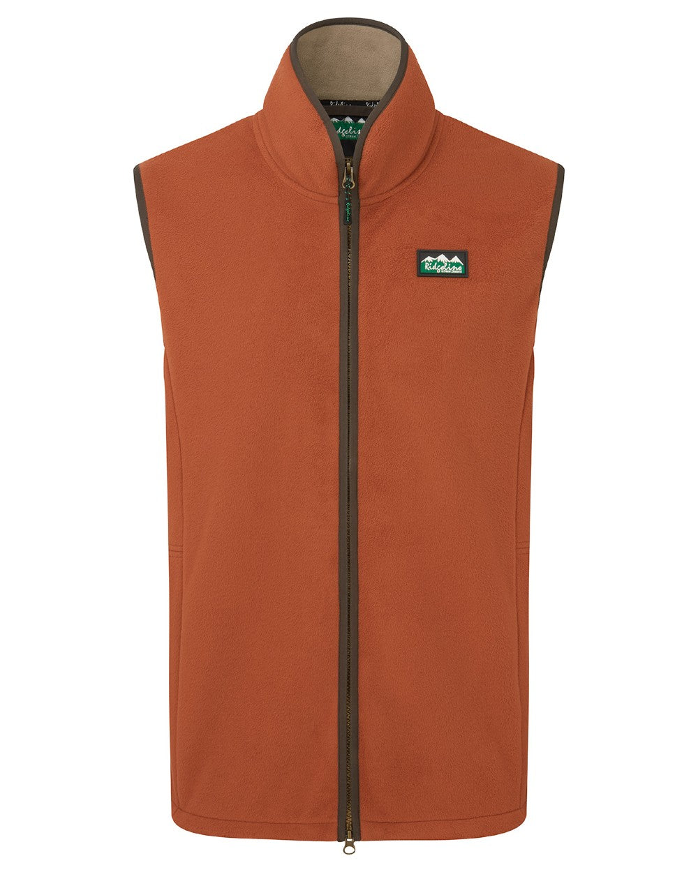 Russet Coloured Ridgeline Mens Kodiak Gilet on white background 