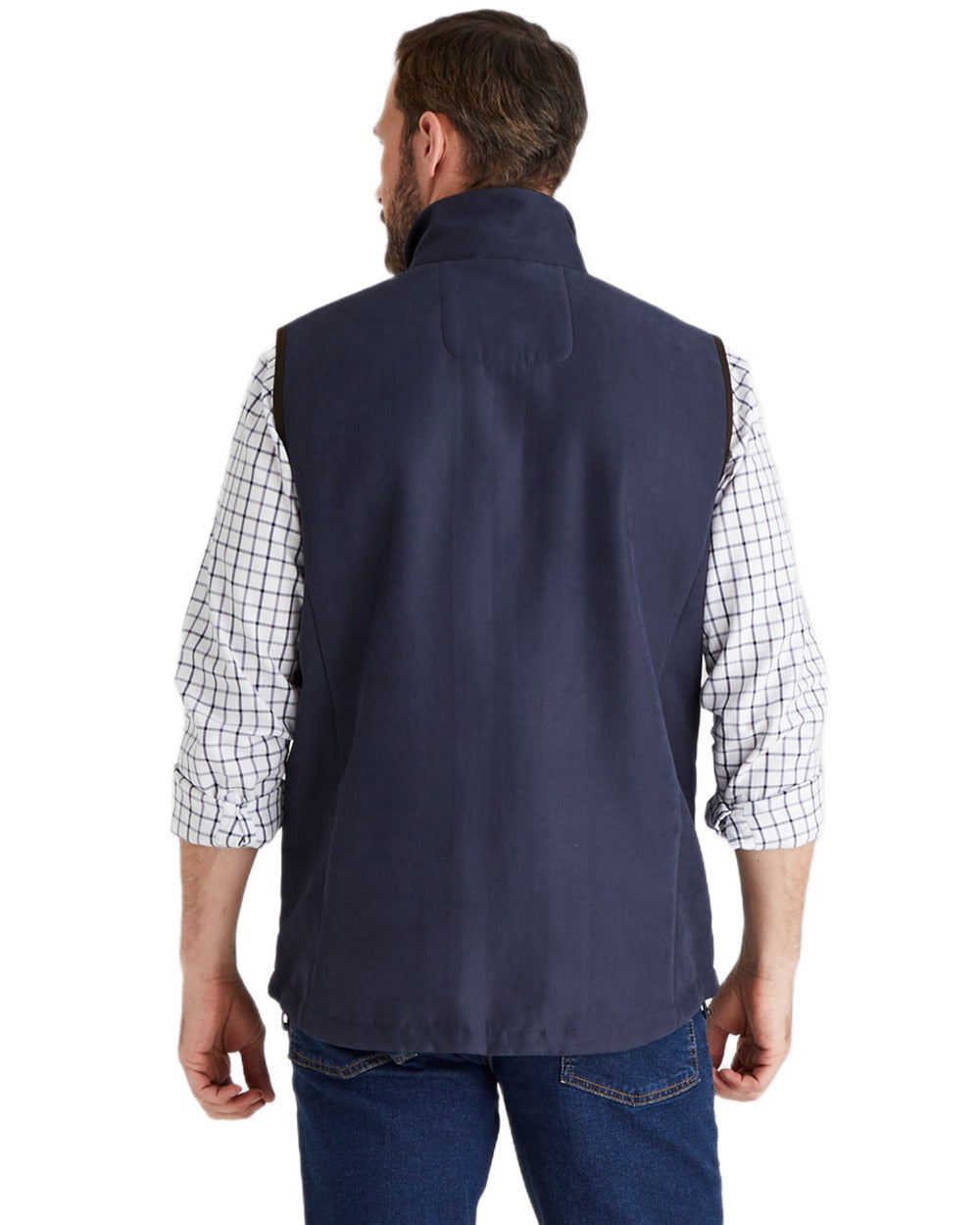 Navy coloured Ridgeline Mens Monarch Gilet on white background 