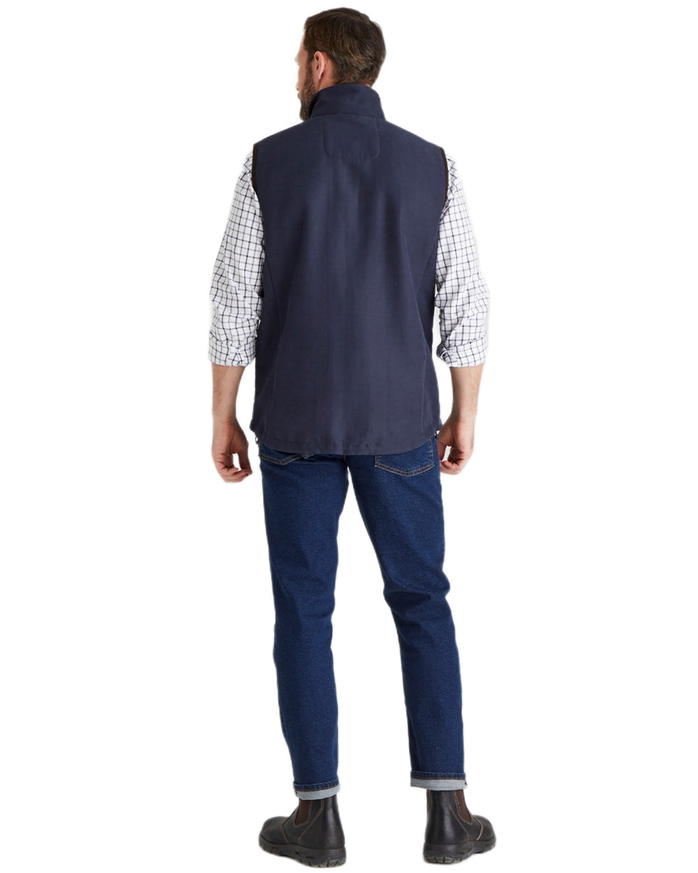 Navy coloured Ridgeline Mens Monarch Gilet on white background 