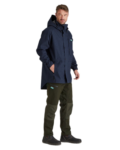 Navy Marl coloured Ridgeline Mens Monsoon Light Jacket on white background 