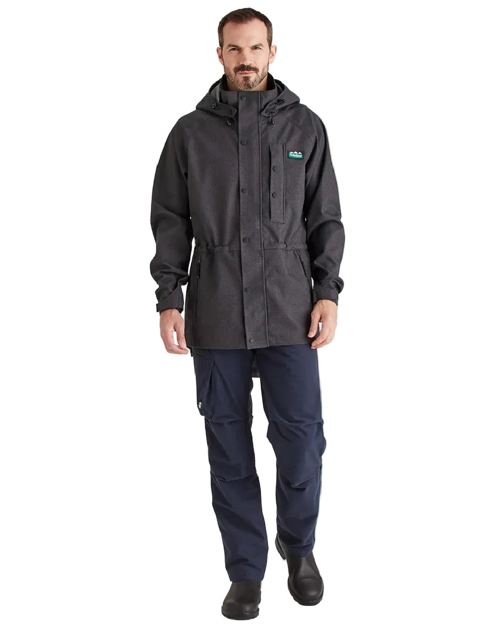 Shale Coloured Ridgeline Mens Monsoon Light Jacket on white background 