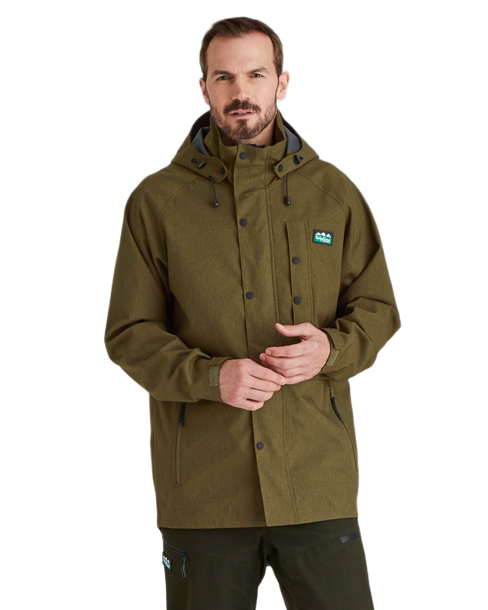 Teak coloured Ridgeline Mens Monsoon Light Jacket on white background 