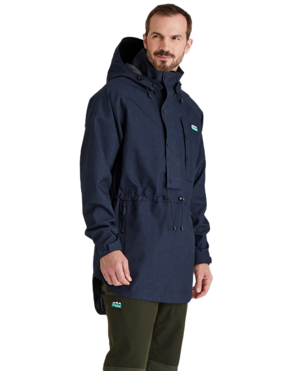 Navy Marl coloured Ridgeline Mens Monsoon Light Smock on white background 