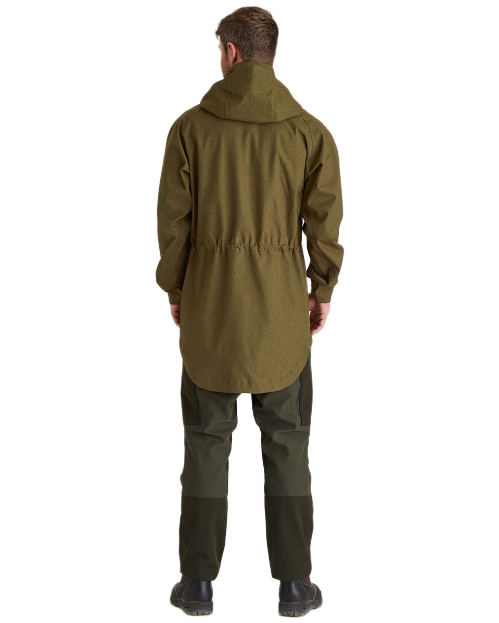 Teak coloured Ridgeline Mens Monsoon Light Smock on white background 