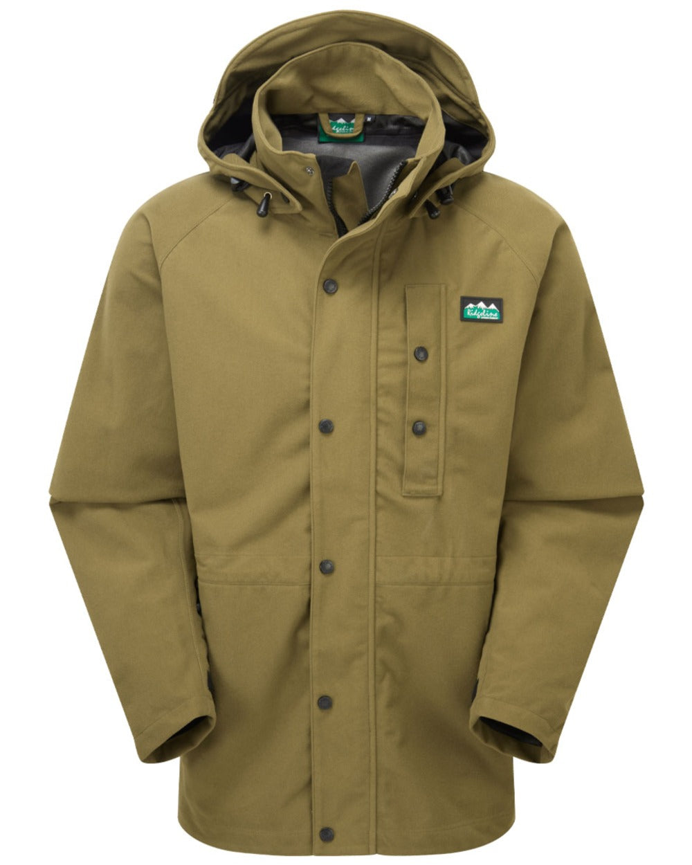 Teak coloured Monsoon Classic Waterproof Jacket on white background 