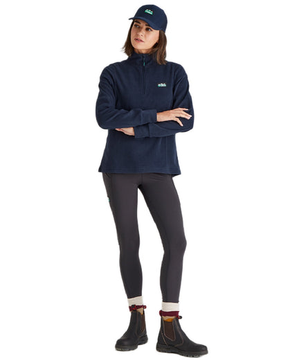 Navy Coloured Ridgeline Monsoon Trucker Cap on white background  