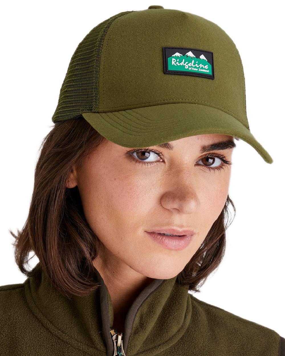 Teak Coloured Ridgeline Monsoon Trucker Cap on white background  