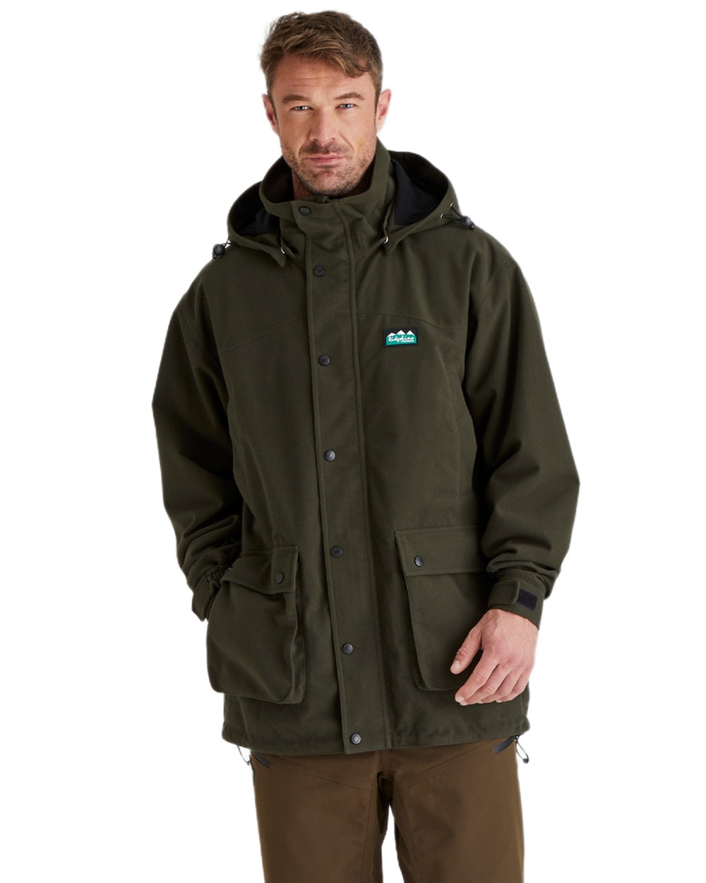 Deep Forest coloured Ridgeline Torrent Waterproof Jacket on white background 