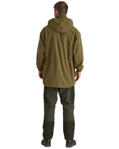 Teak coloured Ridgeline Torrent Waterproof Jacket on white background 