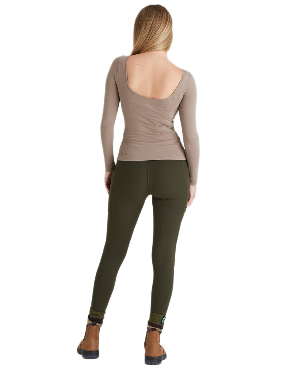 Deep Forest coloured Ridgeline Womens Infinity Leggings on white background 