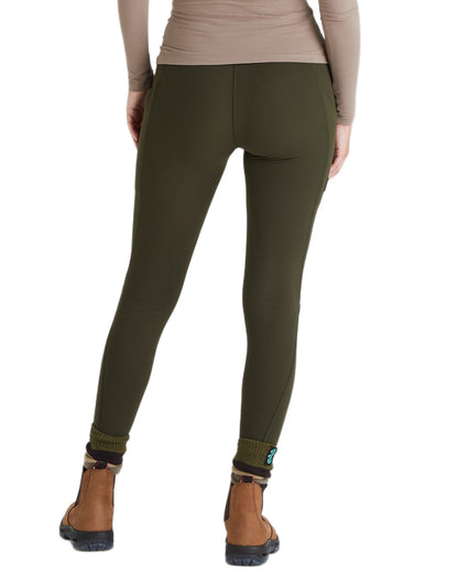 Deep Forest coloured Ridgeline Womens Infinity Leggings on white background 