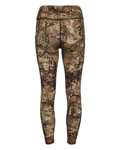 Dirt-Camo coloured Ridgeline Womens Infinity Leggings on white background 