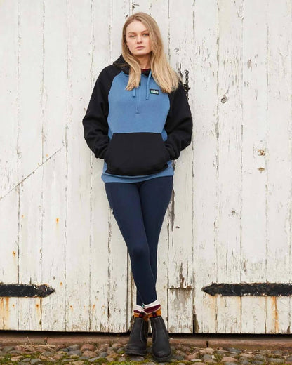 Navy coloured Ridgeline Womens Infinity Leggings on stable background 