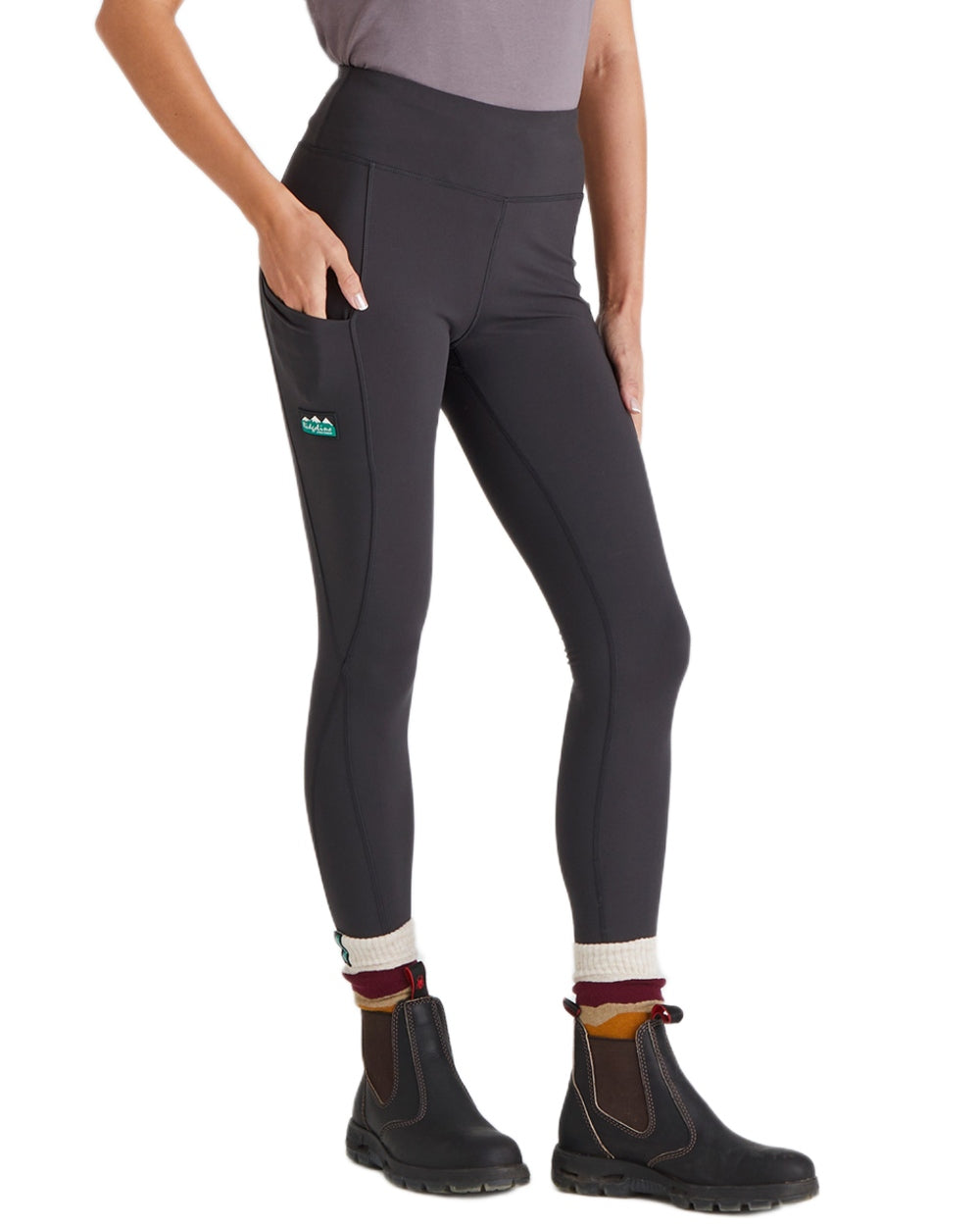 Shale coloured Ridgeline Womens Infinity Leggings on white background 