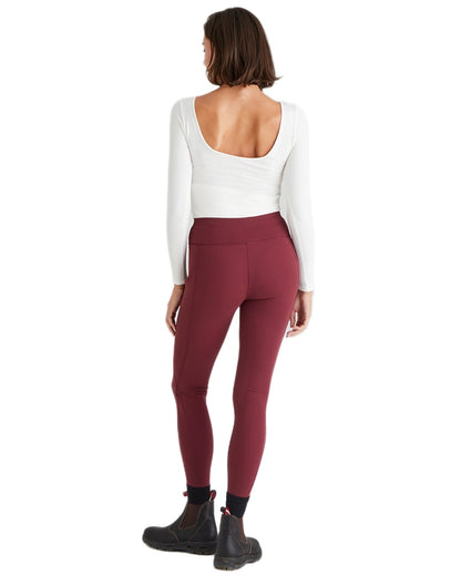 Winter Berry Coloured Ridgeline Womens Infinity Leggings On A White Background 