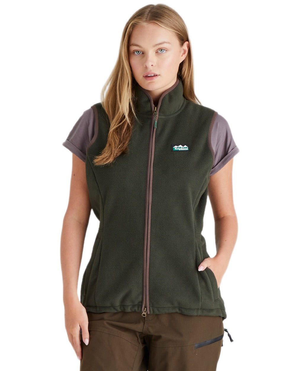 Deep Forest coloured Ridgeline Womens Kodiak Gilet on white background 