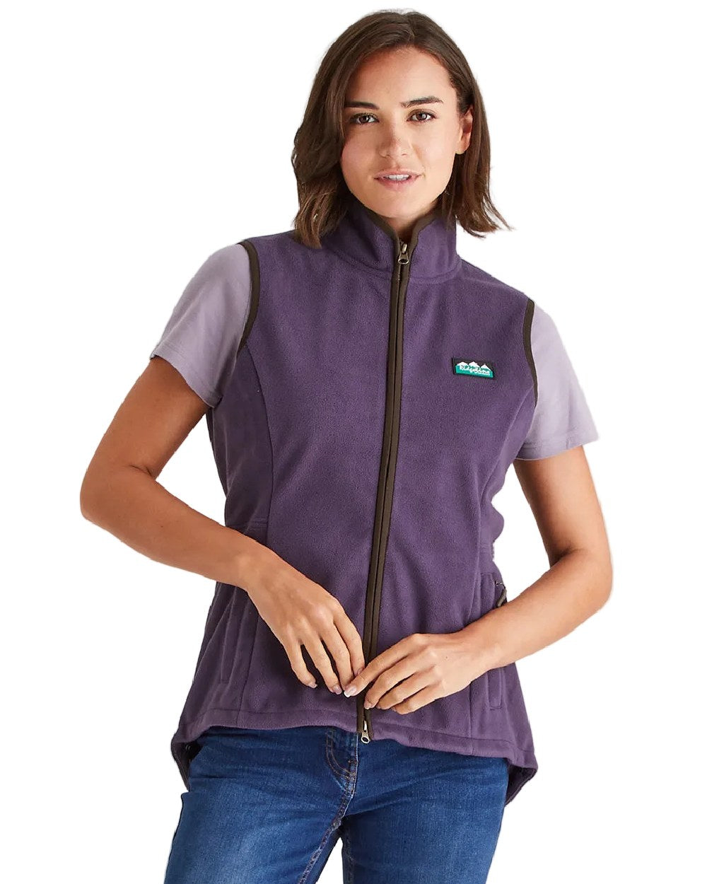Nightshade Coloured Ridgeline Womens Kodiak Gilet on white background 