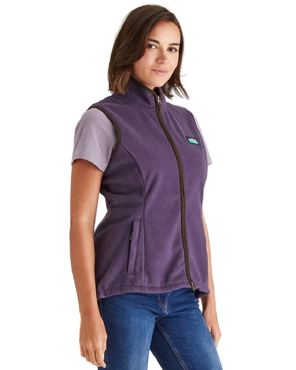 Nightshade Coloured Ridgeline Womens Kodiak Gilet on white background 