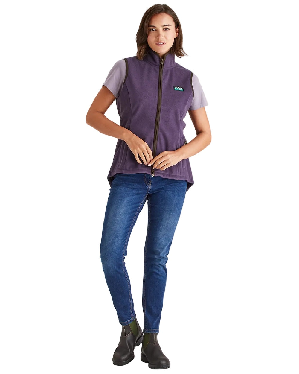 Nightshade Coloured Ridgeline Womens Kodiak Gilet on white background 
