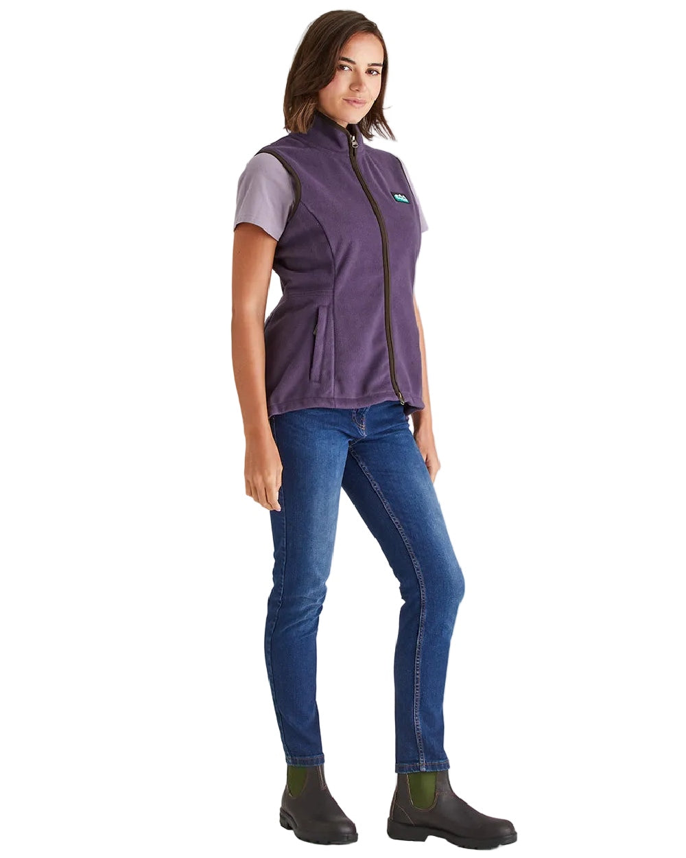 Nightshade Coloured Ridgeline Womens Kodiak Gilet on white background 