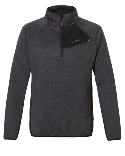 Grey Coloured Rovince Mens Ergoline Pullover Half Zip Fleece Jacket On A White Background 