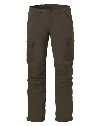 Olive Green Coloured Rovince Mens Flexline Trousers on white background 
