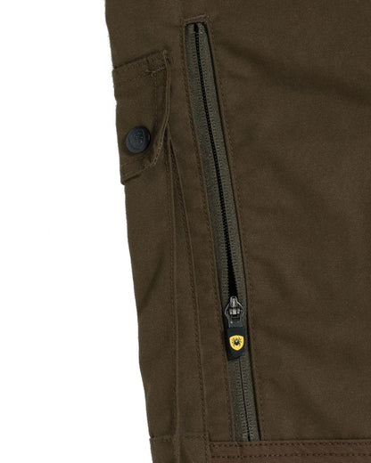 Olive Green Coloured Rovince Mens Flexline Trousers on white background 