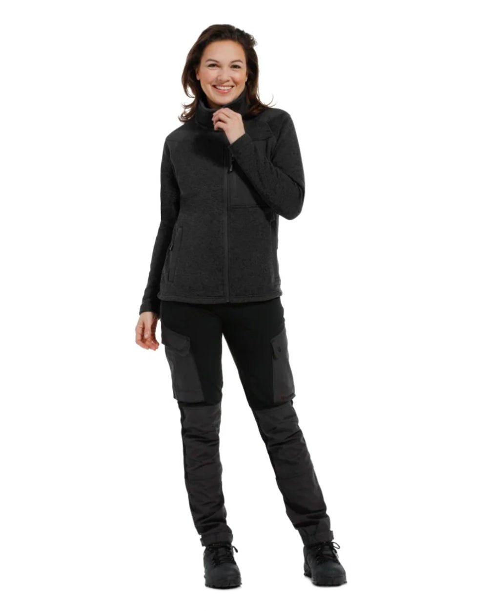 Grey Black Coloured Rovince Womens Flexline Trousers on white background 