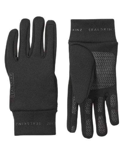 Black Coloured Sealskinz Acle Water Repellent Nano Fleece Glove on white background 