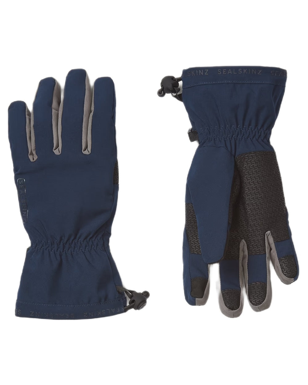 Navy Coloured Sealskinz Drayton Waterproof Lightweight Gauntlet on white background 