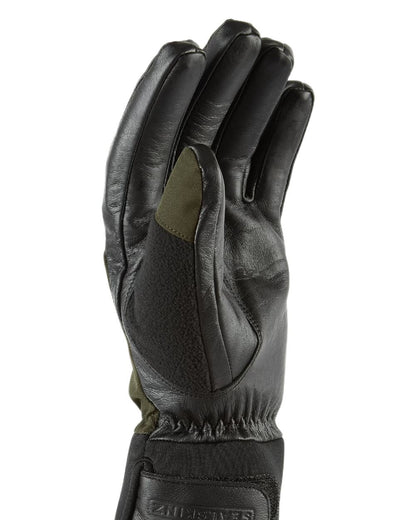 Olive Coloured Sealskinz Fordham Waterproof All Weather Hunting Glove on white background 