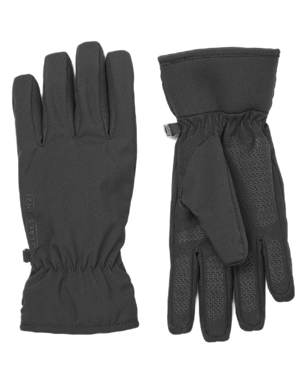 Black Coloured Sealskinz Griston Waterproof All Weather Lightweight Glove on white background 