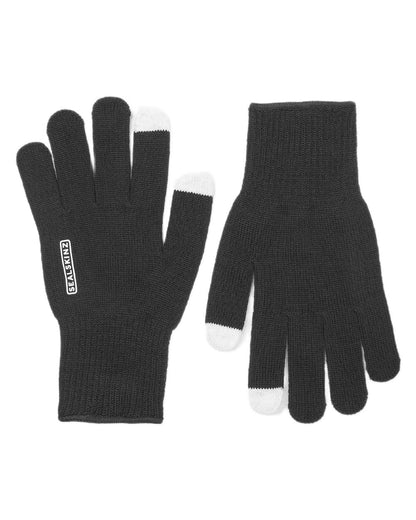 Black Coloured Sealskinz Hanworth Solo Merino Glove on white background 