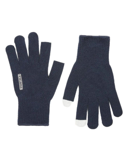 Navy Coloured Sealskinz Hanworth Solo Merino Glove on white background 
