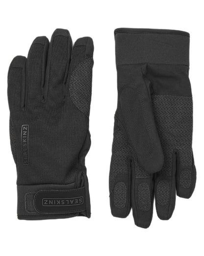 Black Coloured Sealskinz Harling Waterproof All Weather Glove on white background 