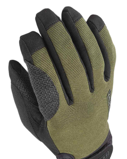 Olive Coloured Sealskinz Harling Waterproof All Weather Glove on white background 